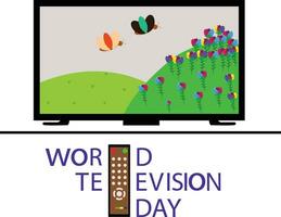 illustratie van televisie dag vector ontwerp Aan een wit achtergrond