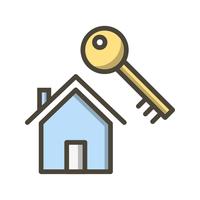 Huis sleutel vector pictogram