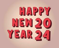 gelukkig nieuw jaar 2024 abstract kastanjebruin grafisch ontwerp vector logo symbool illustratie met roze achtergrond