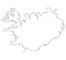 IJsland kaart. kaart van IJsland in wit kleur vector