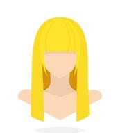 vlak stijl avatar van Europese Dames met lang blond haar- en zoom. vector illustratie. ontwerp element geïsoleerd Aan wit achtergrond