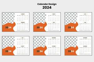 gelukkig nieuw jaar kalender ontwerp 2024 vrij vector