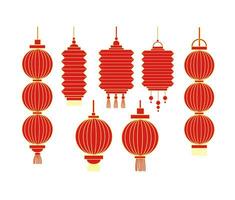 rood goud Chinese lantaarn vector illustratie