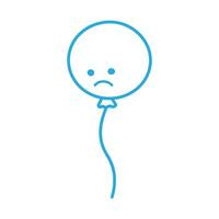 schets tekening van een blauw maandag ballon met verdrietig smiley gezicht in modieus blauw. gelukkig blu maandag dag vector