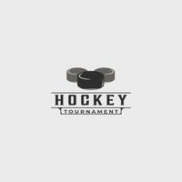 ijs hockey puck logo wijnoogst vector illustratie sjabloon icoon grafisch ontwerp