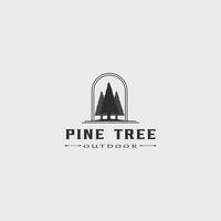 pijnboom boom logo lijn kunst vector gemakkelijk minimalistische illustratie sjabloon icoon grafisch ontwerp