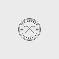 ijs hockey puck insigne logo wijnoogst vector illustratie sjabloon icoon grafisch ontwerp