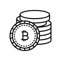 bitcoin digitaal valuta munt stack icoon vector