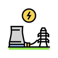 macht rooster nucleair energie kleur icoon vector illustratie
