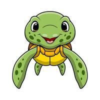 schattige zeeschildpad cartoon op witte achtergrond vector