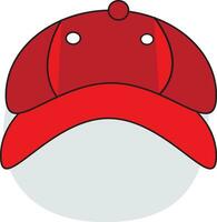 basketbal pet, rood basketbal hoed, honkbal pet - voorkant uitzicht, hoed rood pet gemakkelijk vector