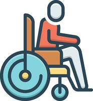 kleur icoon voor gehandicapt vector