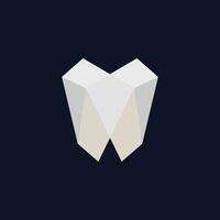 wit meetkundig tand, meetkundig tand logo icoon vector