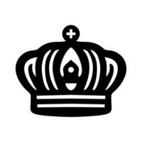 zwart kroon icoon silhouet. jas van armen en Koninklijk symbool geïsoleerd Aan wit. vector illustratie