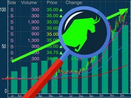 voorraad markt vector forex symbool stier groeit markt Aan een bule achtergrond