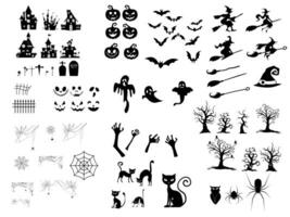 verzameling van halloween silhouetten icoon en karakter.vector illustratie vector