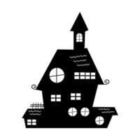 silhouet een eng huis. achtervolgd huizen voor halloween. spookachtig huis. vector illustratie