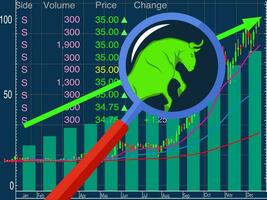 voorraad markt vector forex symbool stier groeit markt Aan een bule achtergrond