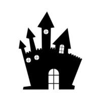 silhouet een eng huis. achtervolgd huizen voor halloween. spookachtig huis. vector illustratie