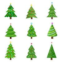 verzameling van Kerstmis bomen. modern vlak ontwerp. vector illustratie