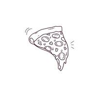 hand- getrokken illustratie van gesneden pizza icoon. tekening vector schetsen illustratie