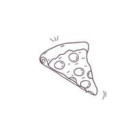 hand- getrokken illustratie van gesneden pizza icoon. tekening vector schetsen illustratie