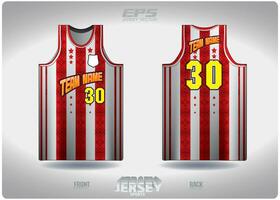 eps Jersey sport- overhemd vector.rood en wit strepen afgewisseld patroon ontwerp, illustratie, textiel achtergrond voor basketbal overhemd sport- t-shirt, basketbal Jersey overhemd vector