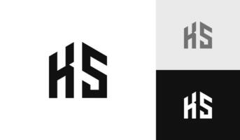 brief ks eerste met huis vorm logo ontwerp vector