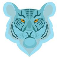 geïsoleerd beeld van blauw tijger hoofd Aan wit achtergrond vector
