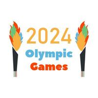 een banier voor de 2024 olympisch spellen. vector illustratie. olympisch fakkels.
