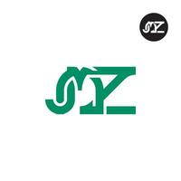 brief jmz monogram logo ontwerp vector