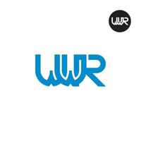 brief wwr monogram logo ontwerp vector