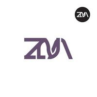 brief zna monogram logo ontwerp vector