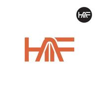 brief haf monogram logo ontwerp vector