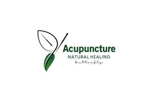 vlinder acupunctuur logo ontwerp, natuurlijk acupunctuur behandeling en genezing logo vector