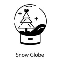 handig lineair icoon van sneeuw wereldbol vector