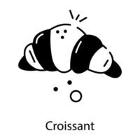 bewerkbare glyph icoon van croissant brood vector