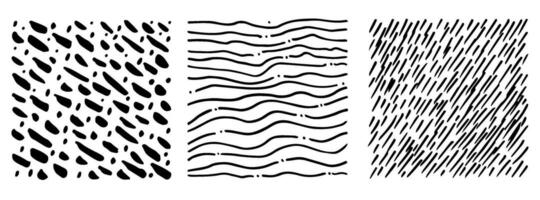 klein scheutje patroon stippel lijnen textuur. zwart en wit vector uitkomen tekening biologisch vormen. kort lijn streepjes borstel hand- getrokken willekeurig beroertes mode gemakkelijk grafisch retro afdrukken ontwerp illustratie
