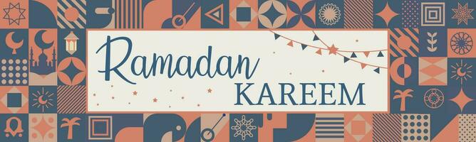 Ramadan kareem banier ontwerp. Islamitisch groet kaart sjabloon poster, media spandoek. een reeks van vector illustraties.
