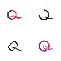 letter q zakelijk zakelijk abstract eenheid vector logo ontwerpsjabloon