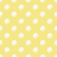 hand getekende gele en witte polka dot naadloze patroon. vector