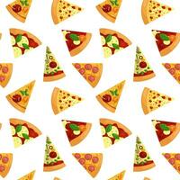 vector patroon met verschillend plakjes van pizza
