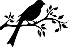 zwart silhouet vogel Aan de Afdeling. mus. voor banier, poster, icoon, kenteken. vector illustratie. ai gegenereerd illustratie.