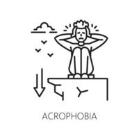 menselijk hoogtevrees fobie psychologisch probleem icoon vector
