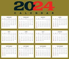 mooi 2024 kalender vector