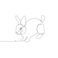 doorlopend een lijn konijnen schets vector kunst illustratie