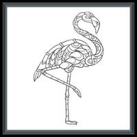 flamingo vogel mandala kunsten geïsoleerd Aan wit achtergrond. vector