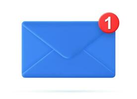 3d Gesloten mail envelop icoon met markeerstift nieuw bericht geïsoleerd Aan wit achtergrond. inkomend mail informeren, nieuwsbrief en online e-mail concept. 3d envelop veroorzaken. vector illustratie