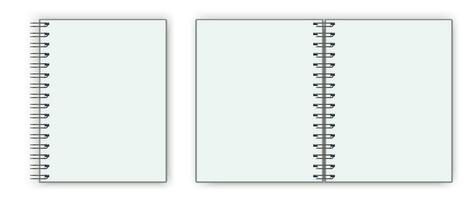 blanco Gesloten realistisch spiraal kladblok mockup geïsoleerd Aan wit achtergrond. vector