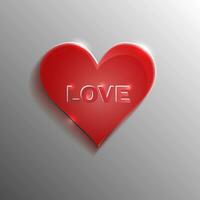 liefde teken, rood glas vector icoon hart